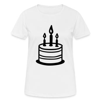Gateau d'anniversaire - T-shirt respirant Femme - blanc - Devant - AI Model Female 172 dark (172cm)