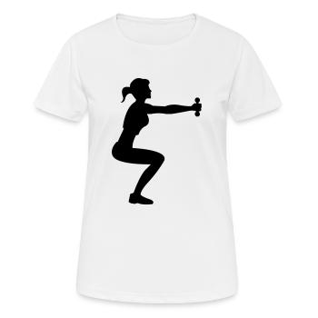 lady fitness - Frauen T-Shirt atmungsaktiv - Weiß - Vorne - AI Model Female 172 dark (172cm)