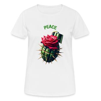Friedenskrieg Rosa Granatapfel Botschaft Pazifist T-Shirt - Frauen T-Shirt atmungsaktiv - Weiß - Vorne - AI Model Female 172 dark (172cm)