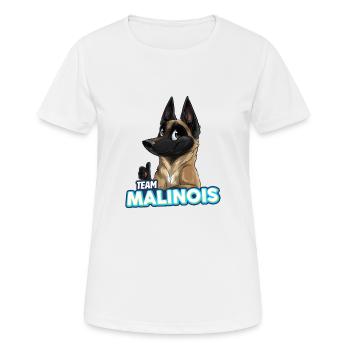 TEAM Malinois - T-shirt respirant Femme - blanc - Devant - AI Model Female 172 dark (172cm)