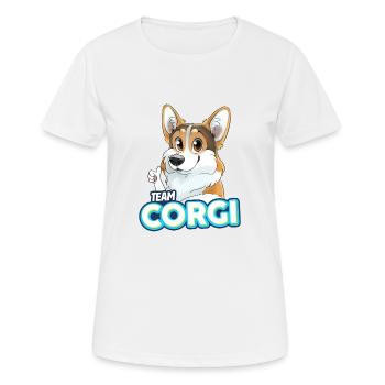 TEAM Corgi - dreifarbig - Frauen T-Shirt atmungsaktiv - Weiß - Vorne - AI Model Female 172 dark (172cm)