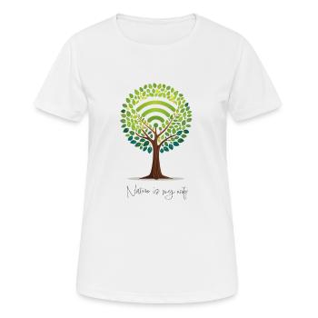 Nature is my wifi - Frauen T-Shirt atmungsaktiv - Weiß - Vorne - AI Model Female 172 dark (172cm)