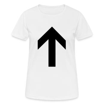 Pfeil nach oben - Frauen T-Shirt atmungsaktiv - Weiß - Vorne - AI Model Female 172 dark (172cm)