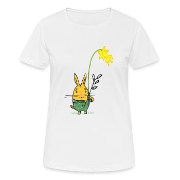 Osterhase - Frauen T-Shirt atmungsaktiv - Weiß - Vorne - AI Model Female 172 dark (172cm)
