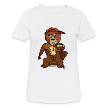 Beaver Fist Of Fur(r)y - Frauen T-Shirt atmungsaktiv - Weiß - Vorne - AI Model Female 172 dark (172cm)