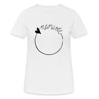 Namaste Yoga Sanskrit Vegan Gift / Idée de cadeau - T-shirt respirant Femme - blanc - Devant - AI Model Female 172 dark (172cm)