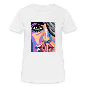 Pixel Face Art - Women's Breathable T-Shirt - white - Front - AI Model Female 172 dark (172cm)