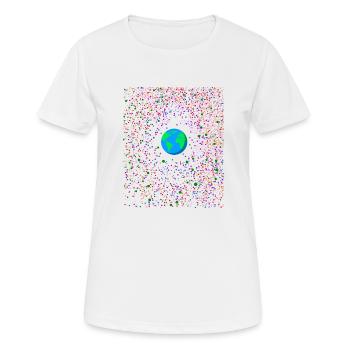 Globe in the center - Women's Breathable T-Shirt - white - Front - AI Model Female 172 dark (172cm)