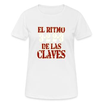 Cadeau de danse salsa rythme salsa - T-shirt respirant Femme - blanc - Devant - AI Model Female 172 dark (172cm)