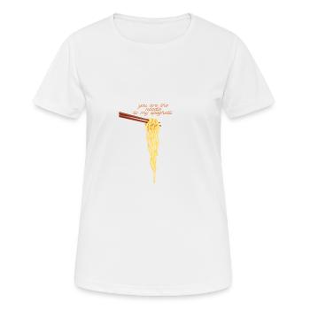 Spaghetti avec des baguettes - T-shirt respirant Femme - blanc - Devant - AI Model Female 172 dark (172cm)