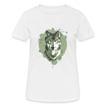 WOLF - GEOMETRIE - VERT - T-shirt respirant Femme - blanc - Devant - AI Model Female 172 dark (172cm)