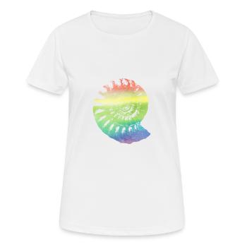 Ammonite fossile dans un cadeau coloré - T-shirt respirant Femme - blanc - Devant - AI Model Female 172 dark (172cm)