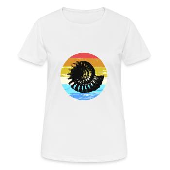 Ammonit Fossil Farbkreis coole Geschenkidee - Frauen T-Shirt atmungsaktiv - Weiß - Vorne - AI Model Female 172 dark (172cm)