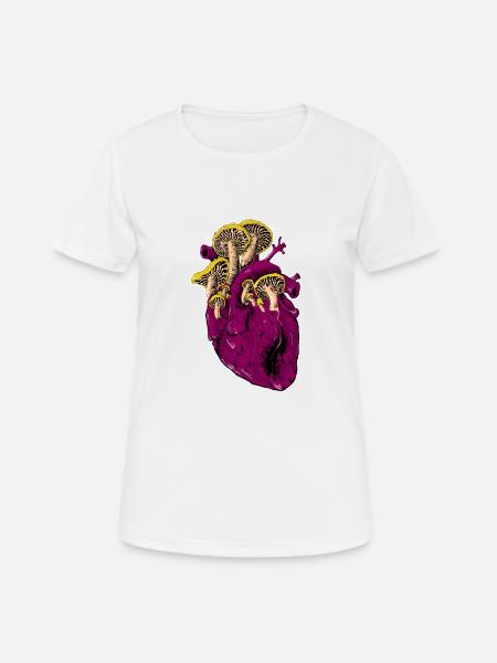 Heart full of mushrooms - Women's Breathable T-Shirt - white