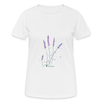 Lavender flowers watercolor - Women's Breathable T-Shirt - white - Front - AI Model Female 172 dark (172cm)