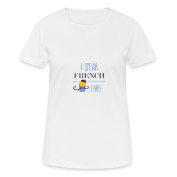 je parle francais - T-shirt respirant Femme - blanc - Devant - AI Model Female 172 dark (172cm)