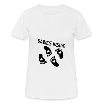 Twins pregnancy - Women's Breathable T-Shirt - white - Front - AI Model Female 172 dark (172cm)