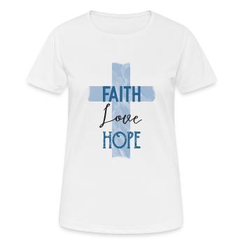 Glaube Liebe Hoffnung Konfirmation Geschenk - Frauen T-Shirt atmungsaktiv - Weiß - Vorne - AI Model Female 172 dark (172cm)
