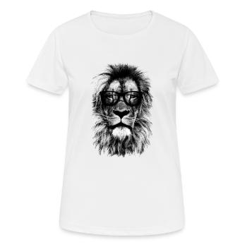 Lion de hipster - T-shirt respirant Femme - blanc - Devant - AI Model Female 172 dark (172cm)