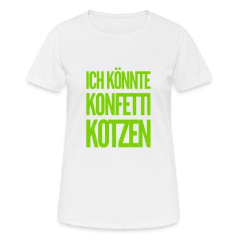 Fasching aus dem Mund - Frauen T-Shirt atmungsaktiv - Weiß - Vorne - AI Model Female 172 dark (172cm)