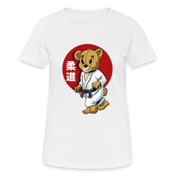Mascotte enfant judo - T-shirt respirant Femme - blanc - Devant - AI Model Female 172 dark (172cm)