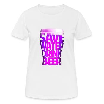 BEER - Frauen T-Shirt atmungsaktiv - Weiß - Vorne - AI Model Female 172 dark (172cm)