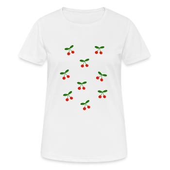 Cherry Cherries - Women's Breathable T-Shirt - white - Front - AI Model Female 172 dark (172cm)