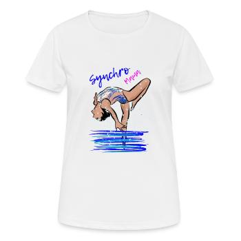 Synchro Mama - Frauen T-Shirt atmungsaktiv - Weiß - Vorne - AI Model Female 172 dark (172cm)