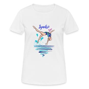 Synchro Love - Frauen T-Shirt atmungsaktiv - Weiß - Vorne - AI Model Female 172 dark (172cm)