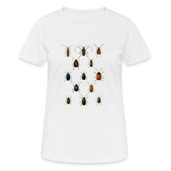 coléoptères coléoptères insectes vue d’ensemble des insectes - T-shirt respirant Femme - blanc - Devant - AI Model Female 172 dark (172cm)