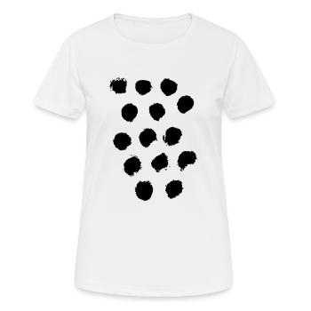 Punkte - Frauen T-Shirt atmungsaktiv - Weiß - Vorne - AI Model Female 172 dark (172cm)