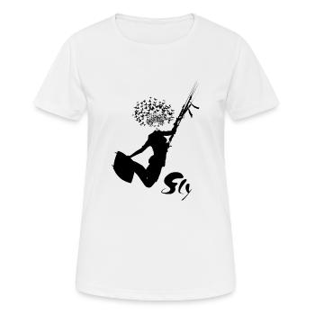 Fly kitesurfing - Women's Breathable T-Shirt - white - Front - AI Model Female 172 dark (172cm)