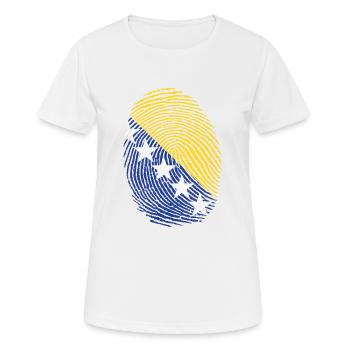 Bosnien Bosnier Bosnisch Brate Fingerabdruck - Frauen T-Shirt atmungsaktiv - Weiß - Vorne - AI Model Female 172 dark (172cm)