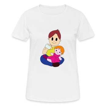 Boy with doll - Women's Breathable T-Shirt - white - Front - AI Model Female 172 dark (172cm)