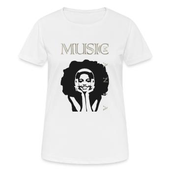 Music Mania - Frauen T-Shirt atmungsaktiv - Weiß - Vorne - AI Model Female 172 dark (172cm)