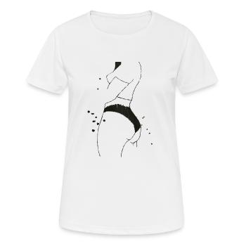 Dessin sexy de silhouette de femme - T-shirt respirant Femme - blanc - Devant - AI Model Female 172 dark (172cm)