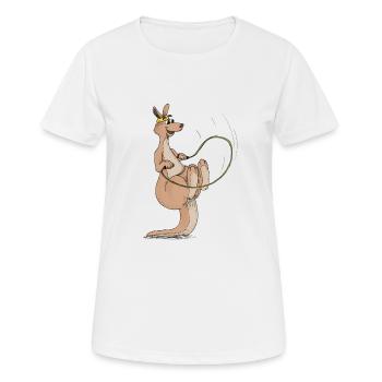 Kangourou Corde à sauter Sport - T-shirt respirant Femme - blanc - Devant - AI Model Female 172 dark (172cm)