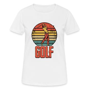 Golf Vintage Golfspieler Buntes Design - Frauen T-Shirt atmungsaktiv - Weiß - Vorne - AI Model Female 172 dark (172cm)
