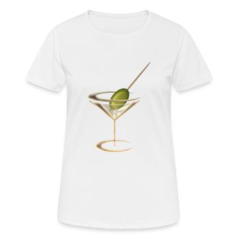 Cool Martini Glass With Olive - Women's Breathable T-Shirt - white - Front - AI Model Female 172 dark (172cm)