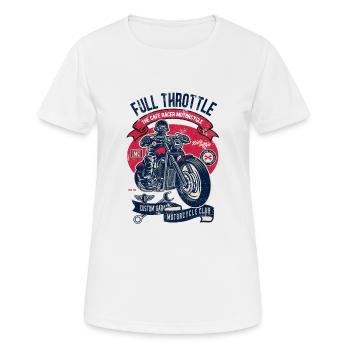 MC MOTORRAD MOTOR MOTORRÄDER CLUB CAFE RACER BIKER - Frauen T-Shirt atmungsaktiv - Weiß - Vorne - AI Model Female 172 dark (172cm)