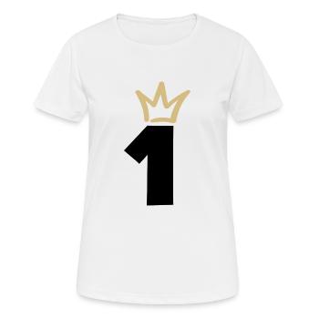 NUMMER EINS 1 Champion Krone - Frauen T-Shirt atmungsaktiv - Weiß - Vorne - AI Model Female 172 dark (172cm)