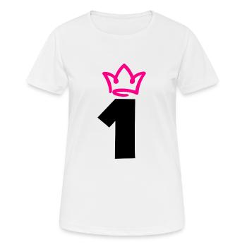 NUMMER EINS 1 Krone - Frauen T-Shirt atmungsaktiv - Weiß - Vorne - AI Model Female 172 dark (172cm)