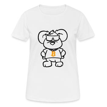 Bitcoin Blockchain Mouse - Women's Breathable T-Shirt - white - Front - AI Model Female 172 dark (172cm)