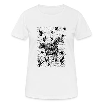 Zebras - Frauen T-Shirt atmungsaktiv - Weiß - Vorne - AI Model Female 172 dark (172cm)