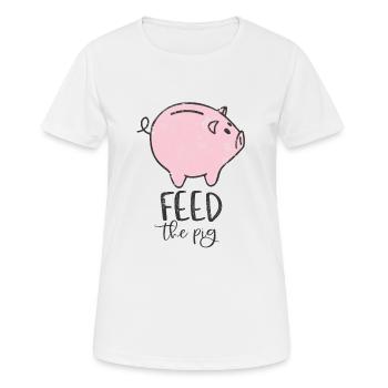 ÉCONOMISEZ DE L’ARGENT ACTIONS PIGGY BANK SPAR MOTIF - T-shirt respirant Femme - blanc - Devant - AI Model Female 172 dark (172cm)