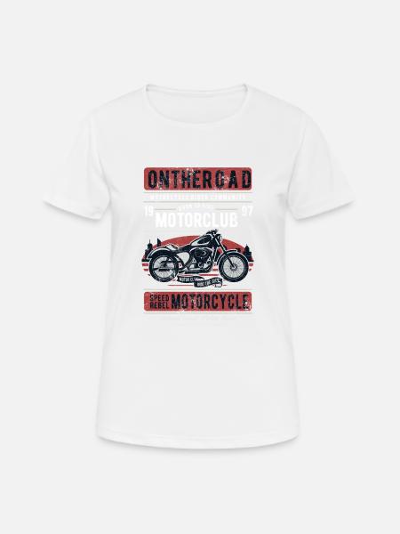 MC MOTORRAD CLUB RETRO VINTAGE CHOPPER RIDE MOTIVE - Dame T-shirt svedtransporterende - hvid