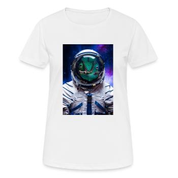 Panther Chamäleon Spaceman Astronaut - Frauen T-Shirt atmungsaktiv - Weiß - Vorne - AI Model Female 172 dark (172cm)
