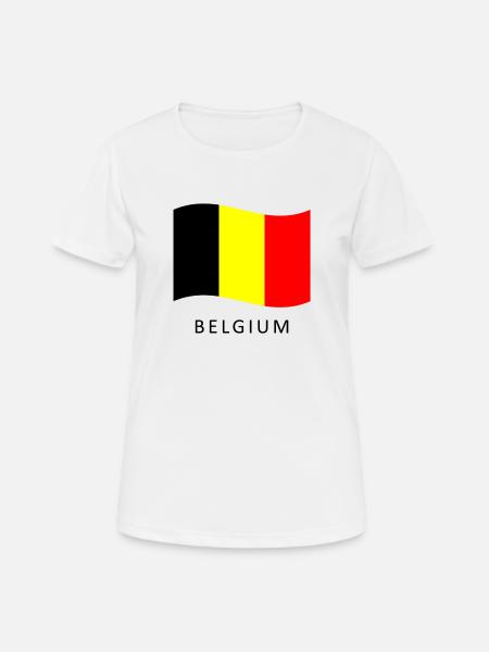 Belgian Flag - Gift Belgium - Women's Breathable T-Shirt - white