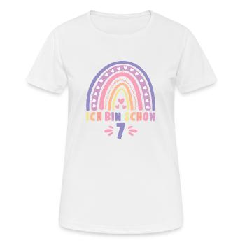 Ich bin schon 7 - 7 Geburtstag Mädchen Geschenk - Frauen T-Shirt atmungsaktiv - Weiß - Vorne - AI Model Female 172 dark (172cm)