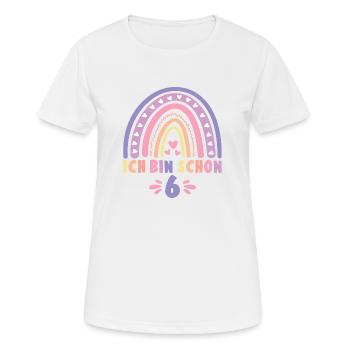 Ich bin schon 6 - 6 Geburtstag Mädchen Geschenk - Frauen T-Shirt atmungsaktiv - Weiß - Vorne - AI Model Female 172 dark (172cm)